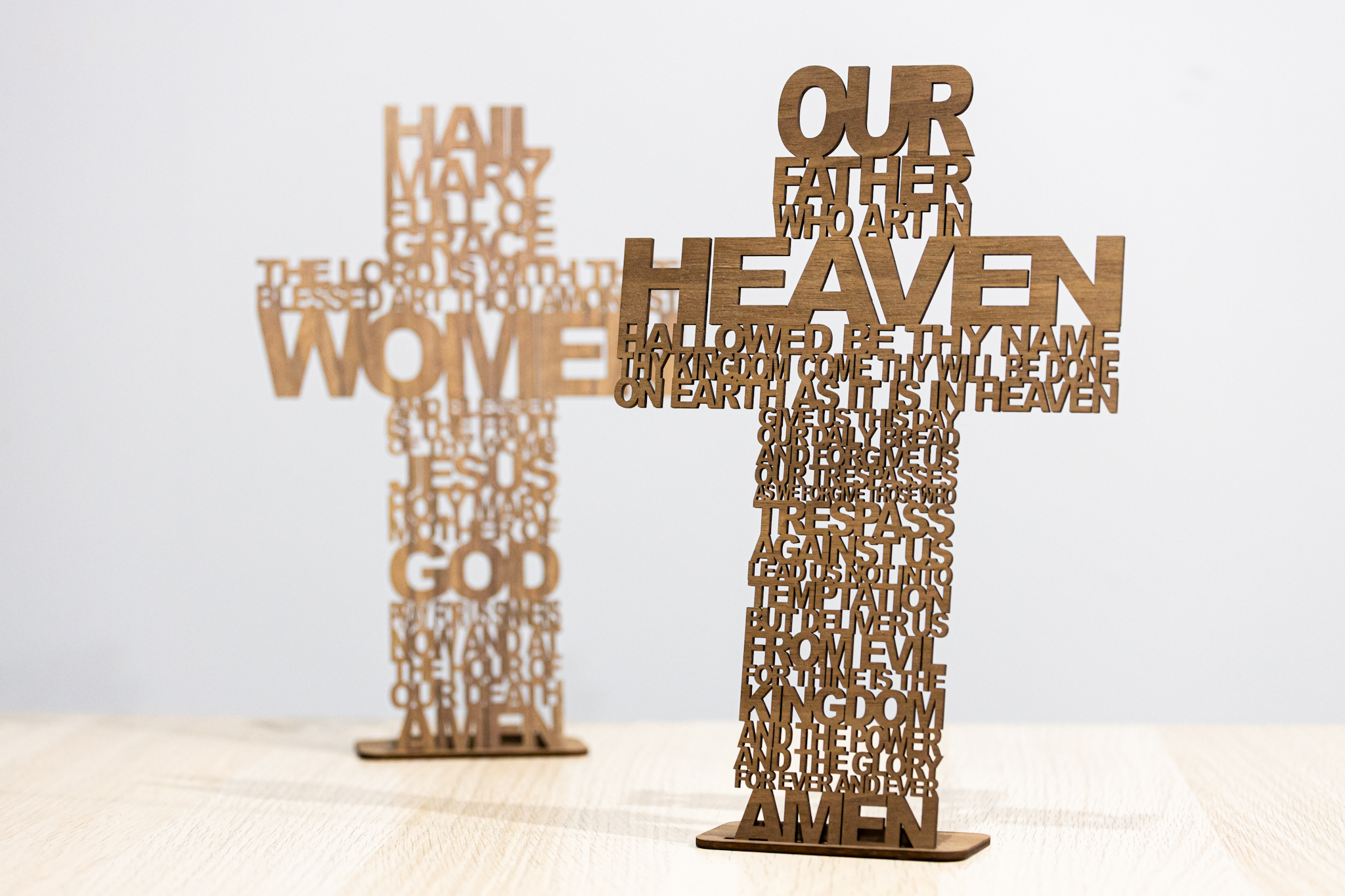 Laser Cut Walnut Crosses